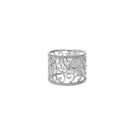 Bague Isabelle Barrier en or blanc et diamants naturels, taille 53